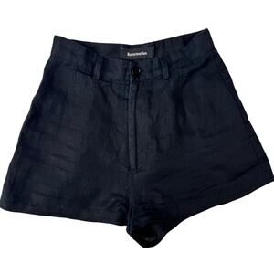 Reformation Black Linen Shorts Women's 0 Minimalist Summer Resort Vacation Euro